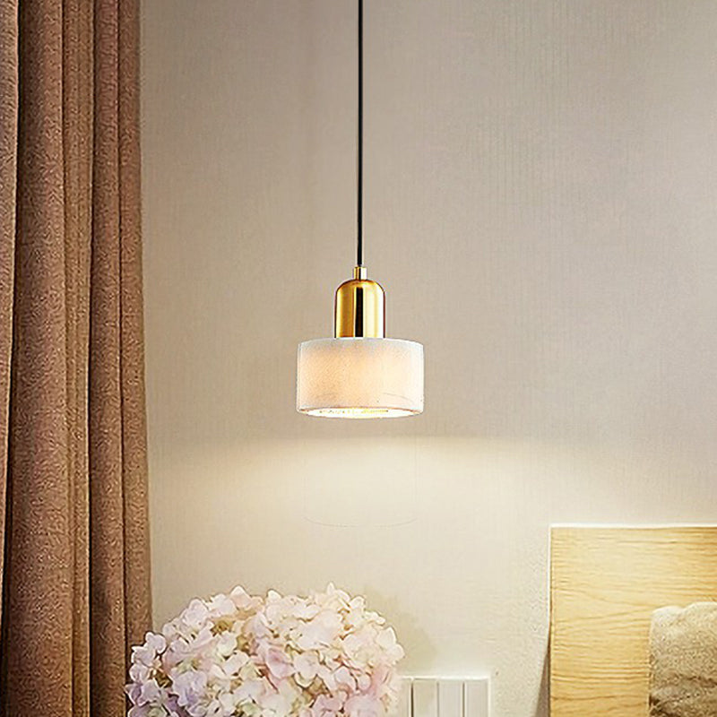 Marble Round Pendant Ceiling Light Nordic 1 Bulb Suspension Lighting with Brass Socket Clearhalo 'Ceiling Lights' 'Modern Pendants' 'Modern' 'Pendant Lights' 'Pendants' Lighting' 2408923