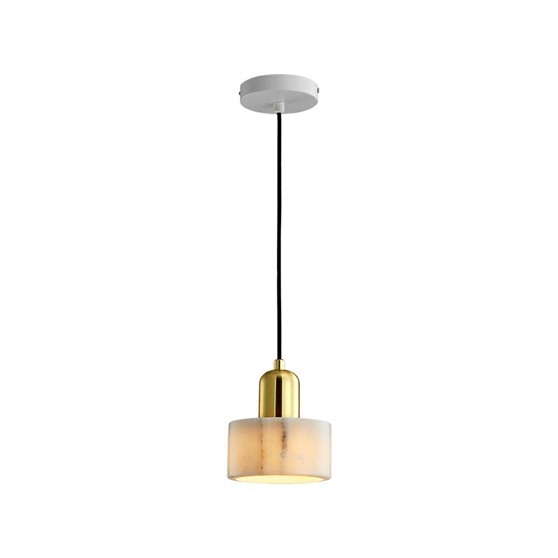 Marble Round Pendant Ceiling Light Nordic 1 Bulb Suspension Lighting with Brass Socket Clearhalo 'Ceiling Lights' 'Modern Pendants' 'Modern' 'Pendant Lights' 'Pendants' Lighting' 2408925