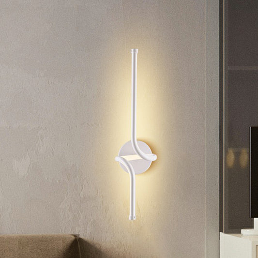 Linear Bedside Sconce Lighting Metallic Minimalist Style LED Wall Mount Light Fixture White Clearhalo 'Cast Iron' 'Glass' 'Industrial' 'Modern wall lights' 'Modern' 'Tiffany' 'Traditional wall lights' 'Wall Lamps & Sconces' 'Wall Lights' Lighting' 2408943
