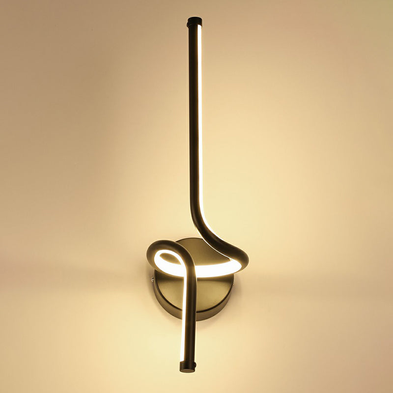 Linear Bedside Sconce Lighting Metallic Minimalist Style LED Wall Mount Light Fixture Clearhalo 'Cast Iron' 'Glass' 'Industrial' 'Modern wall lights' 'Modern' 'Tiffany' 'Traditional wall lights' 'Wall Lamps & Sconces' 'Wall Lights' Lighting' 2408946