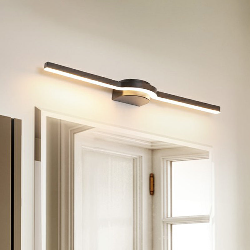 Simplicity Linear Vanity Lighting Fixture Acrylic Bathroom LED Wall Sconce Light Clearhalo 'Cast Iron' 'Glass' 'Industrial' 'Modern wall lights' 'Modern' 'Tiffany' 'Traditional wall lights' 'Vanity Lights' 'Wall Lights' Lighting' 2408948