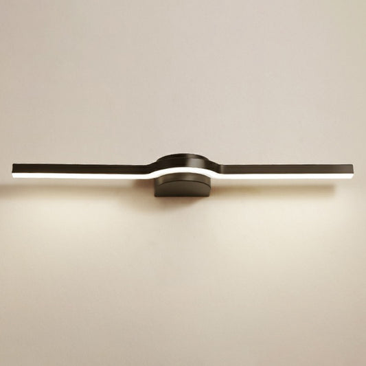 Simplicity Linear Vanity Lighting Fixture Acrylic Bathroom LED Wall Sconce Light Black Clearhalo 'Cast Iron' 'Glass' 'Industrial' 'Modern wall lights' 'Modern' 'Tiffany' 'Traditional wall lights' 'Vanity Lights' 'Wall Lights' Lighting' 2408949
