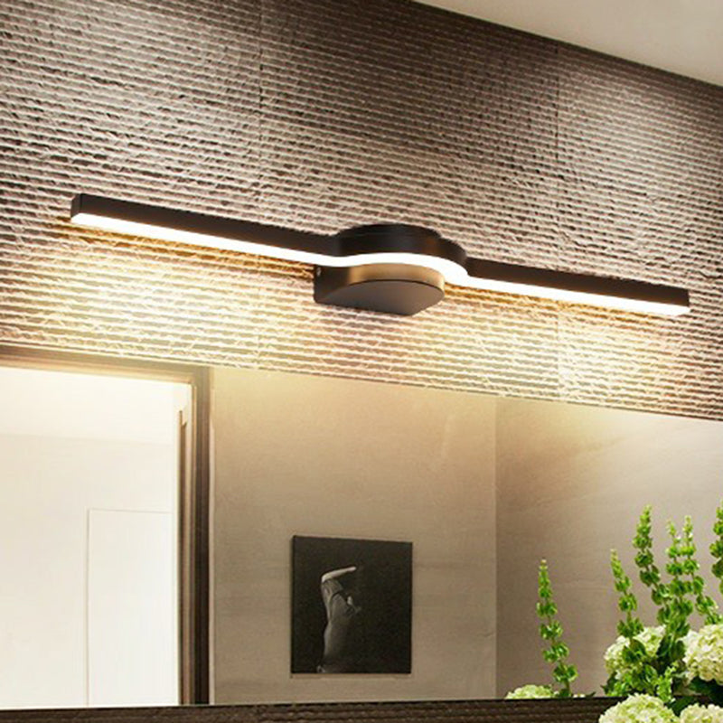 Simplicity Linear Vanity Lighting Fixture Acrylic Bathroom LED Wall Sconce Light Clearhalo 'Cast Iron' 'Glass' 'Industrial' 'Modern wall lights' 'Modern' 'Tiffany' 'Traditional wall lights' 'Vanity Lights' 'Wall Lights' Lighting' 2408951