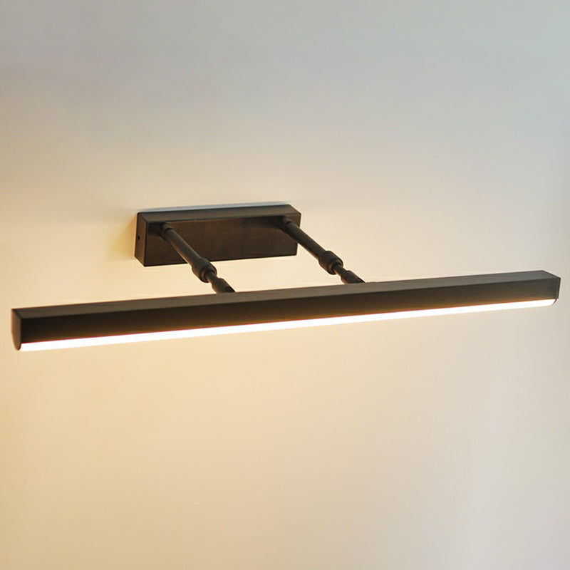 Acrylic Bar Shaped Vanity Lamp Modern Adjustable LED Wall Mounted Lighting for Bath Black Clearhalo 'Cast Iron' 'Glass' 'Industrial' 'Modern wall lights' 'Modern' 'Tiffany' 'Traditional wall lights' 'Vanity Lights' 'Wall Lights' Lighting' 2408956