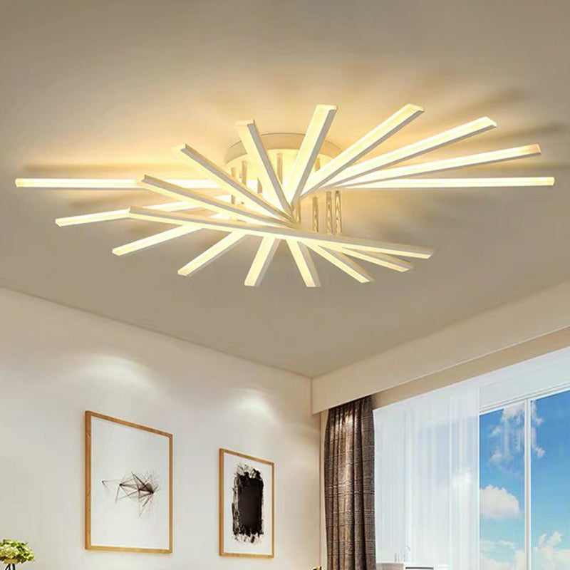 Acrylic Radial Semi Flush Ceiling Light Modernism LED Flush Mount Light for Living Room Clearhalo 'Ceiling Lights' 'Close To Ceiling Lights' 'Close to ceiling' 'Flush mount' Lighting' 2408969