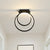 Halo Ring Corridor Ceiling Light Metal Minimalistic LED Flush Mounted Lamp in Black Black Warm Clearhalo 'Ceiling Lights' 'Close To Ceiling Lights' 'Close to ceiling' 'Flush mount' Lighting' 2408974