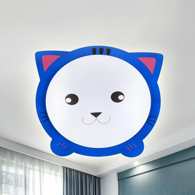 Animal Shaped Ceiling Mount Light Cartoon Metal Flush Light for Nursing Room Corridor Blue Clearhalo 'Ceiling Lights' 'Close To Ceiling Lights' 'Close to ceiling' 'Flush mount' Lighting' 240898
