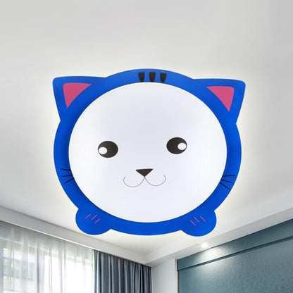 Animal Shaped Ceiling Mount Light Cartoon Metal Flush Light for Nursing Room Corridor Blue Clearhalo 'Ceiling Lights' 'Close To Ceiling Lights' 'Close to ceiling' 'Flush mount' Lighting' 240898