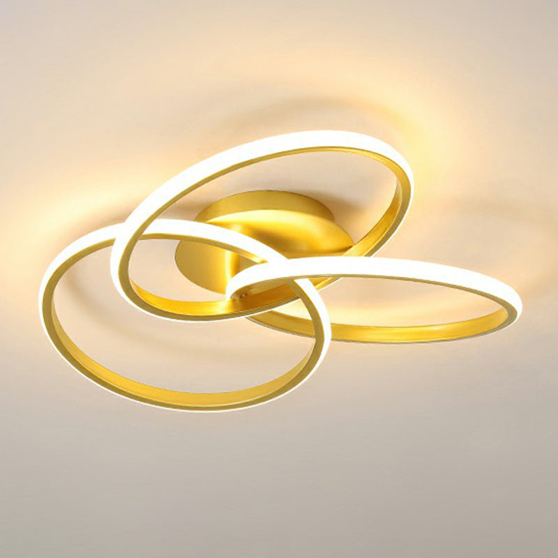Interlocking Rings Flushmount Lighting Simplicity Acrylic Bedroom LED Ceiling Mounted Light