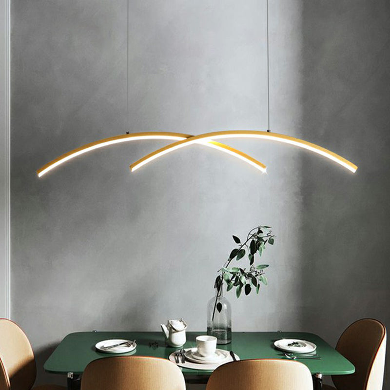 Metal Line Art Hanging Light Simplicity LED Island Light Fixture for Dining Room Clearhalo 'Ceiling Lights' 'Island Lights' Lighting' 2409006