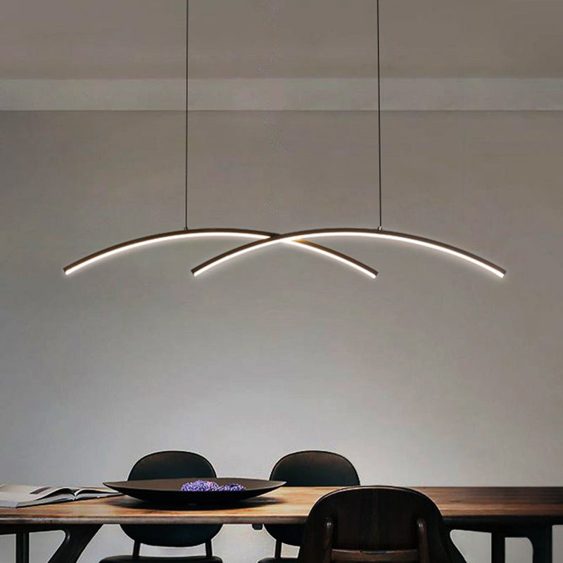 Metal Line Art Hanging Light Simplicity LED Island Light Fixture for Dining Room Clearhalo 'Ceiling Lights' 'Island Lights' Lighting' 2409009