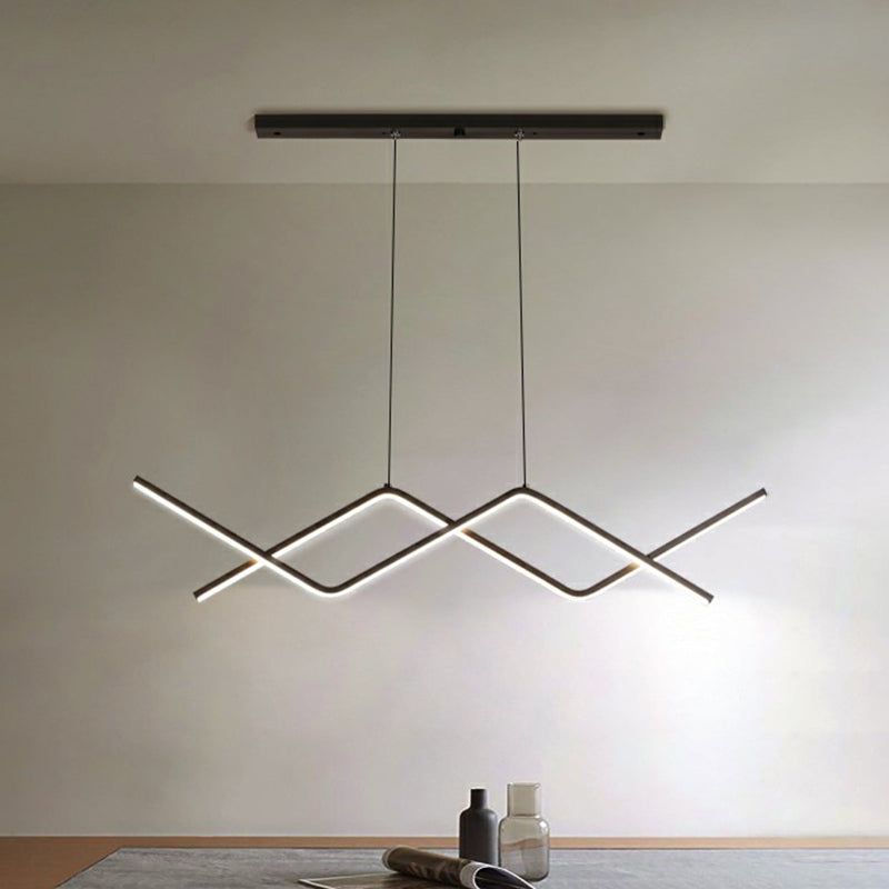 Metal Line Art Hanging Light Simplicity LED Island Light Fixture for Dining Room Clearhalo 'Ceiling Lights' 'Island Lights' Lighting' 2409011