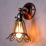 Rotatable Bronze 1-Light Sconce Lamp Industrial Iron Cage Style Floral Wall Mount Light for Bar Bronze Clearhalo 'Art deco wall lights' 'Cast Iron' 'Glass' 'Industrial wall lights' 'Industrial' 'Middle century wall lights' 'Modern' 'Rustic wall lights' 'Tiffany' 'Traditional wall lights' 'Wall Lamps & Sconces' 'Wall Lights' Lighting' 2409067