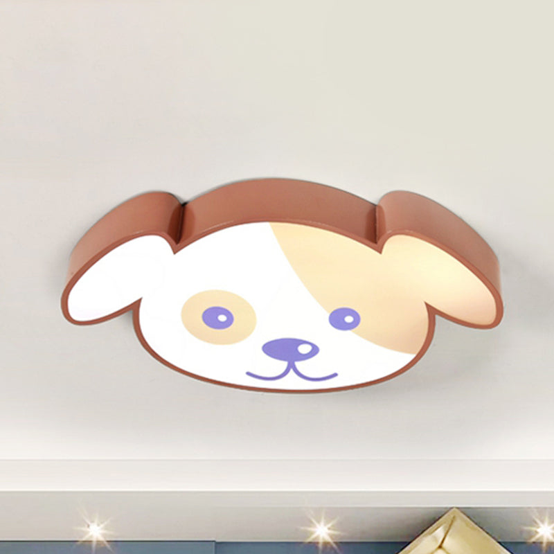 Acrylic Doggy Flush Ceiling Light Animal Style Ceiling Fixture in Brown for Kids Bedroom Brown Clearhalo 'Ceiling Lights' 'Close To Ceiling Lights' 'Close to ceiling' 'Flush mount' Lighting' 240908
