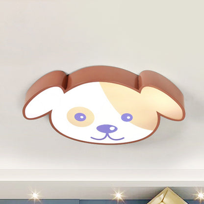 Acrylic Doggy Flush Ceiling Light Animal Style Ceiling Fixture in Brown for Kids Bedroom Brown Clearhalo 'Ceiling Lights' 'Close To Ceiling Lights' 'Close to ceiling' 'Flush mount' Lighting' 240908