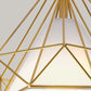 Single-Bulb Diamond Ceiling Lamp Vintage Metal Semi Mount Lighting with Fabric Shade Inside Clearhalo 'Ceiling Lights' 'Close To Ceiling Lights' 'Close to ceiling' 'Semi-flushmount' Lighting' 2409095