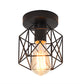 Hexagonal Balcony Ceiling Light Industrial Iron 1-Bulb Semi Flush Mount Light Fixture Clearhalo 'Ceiling Lights' 'Close To Ceiling Lights' 'Close to ceiling' 'Semi-flushmount' Lighting' 2409099