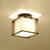 Dual-Shaded Corridor Ceiling Light Fabric 1 Light Modern Semi Flush Mount Lighting Black Square Plate Clearhalo 'Ceiling Lights' 'Close To Ceiling Lights' 'Close to ceiling' 'Semi-flushmount' Lighting' 2409281