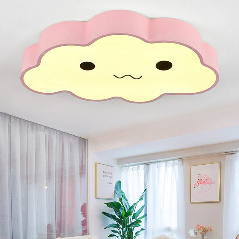 Pink Pout Cloud Ceiling Mount Light Kids Metal Ceiling Fixture for Corridor Study Room Pink Clearhalo 'Ceiling Lights' 'Close To Ceiling Lights' 'Close to ceiling' 'Flush mount' Lighting' 240930