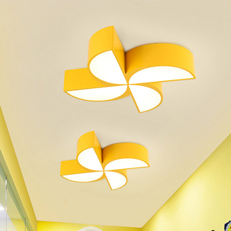 Toy Windmill Flush Ceiling Light Modern Stylish Acrylic Ceiling Lamp for Game Room Hallway Yellow Clearhalo 'Ceiling Lights' 'Close To Ceiling Lights' 'Close to ceiling' 'Flush mount' Lighting' 240934