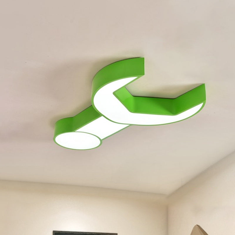 Lovely Wrench Shape Ceiling Mount Light Acrylic Ceiling Fixture for Kindergarten Bedroom Clearhalo 'Ceiling Lights' 'Close To Ceiling Lights' 'Close to ceiling' 'Flush mount' Lighting' 240947