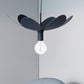 12"/19.5" Wide Minimal Ceiling Lamp with Flower Metal Shade 1 Light Black/White Pendant Light Fixture for Living Room Black 19.5" Clearhalo 'Ceiling Lights' 'Modern Pendants' 'Modern' 'Pendant Lights' 'Pendants' Lighting' 241029