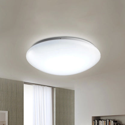 Circular Flush Ceiling Light Fixture with Acrylic Shade Minimalist Metal White Ceiling Mounted Fixture for Living Room, 7.5"/9"/10" Dia White Clearhalo 'Ceiling Lights' 'Close To Ceiling Lights' 'Close to ceiling' 'Flush mount' Lighting' 241066