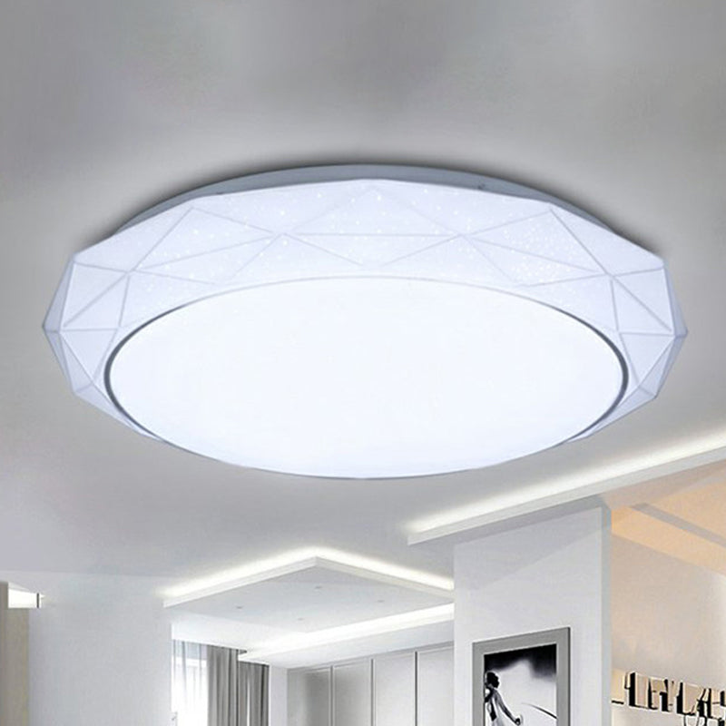Diamond Flush Ceiling Light Nordic Acrylic Shade White/Pink/Blue LED Bedroom Ceiling Flush Mount in Warm/White, 16"/19.5" Dia Clearhalo 'Ceiling Lights' 'Close To Ceiling Lights' 'Close to ceiling' 'Flush mount' Lighting' 241080