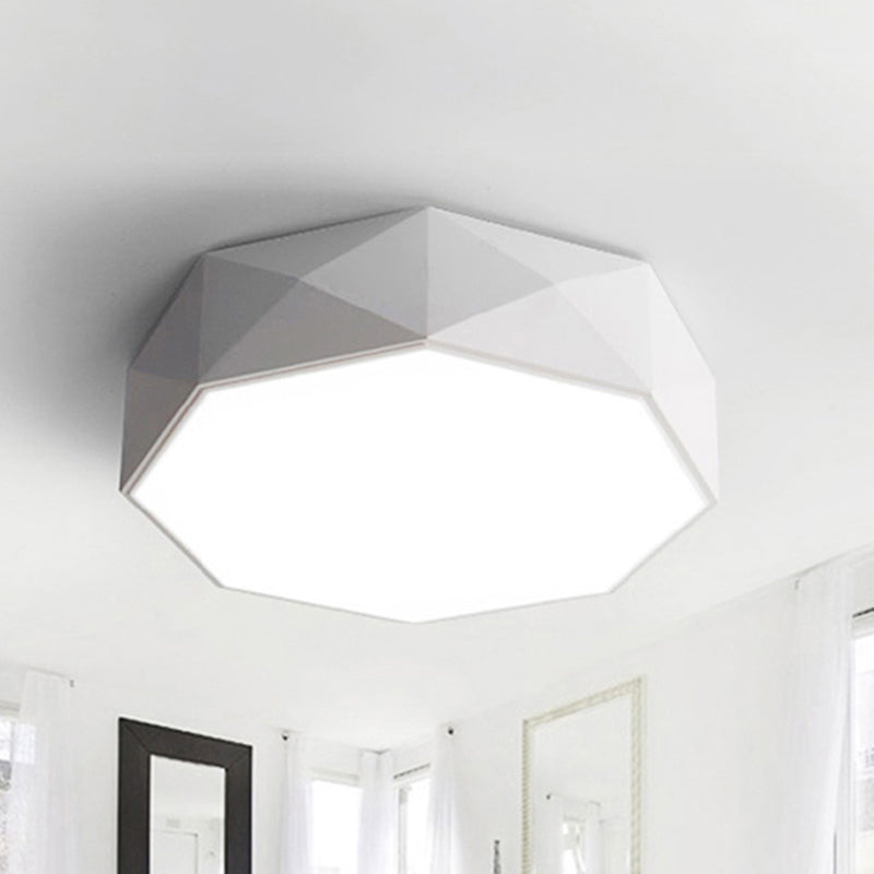 Concave/Convex Shape Metal Flush Mount Lighting Modern Led White/Black Flush Ceiling Mount, 16"/19.5"/23.5" Wide White Convex Clearhalo 'Ceiling Lights' 'Close To Ceiling Lights' 'Close to ceiling' 'Flush mount' Lighting' 241090