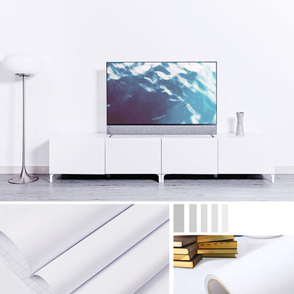 Minimalist Wallpaper Roll Solid Color Patterned Self-Adhesive Wall Covering, Multi Colored White Clearhalo 'Modern wall decor' 'Modern' 'Wallpaper' Wall Decor' 2411724