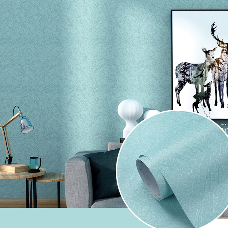 Self-Adhesive Solid Color Wallpaper Roll Minimalist PVC Wall Covering, 19.4-sq ft Light Blue Wallpaper Roll Clearhalo 'Modern wall decor' 'Modern' 'Wallpaper' Wall Decor' 2411772