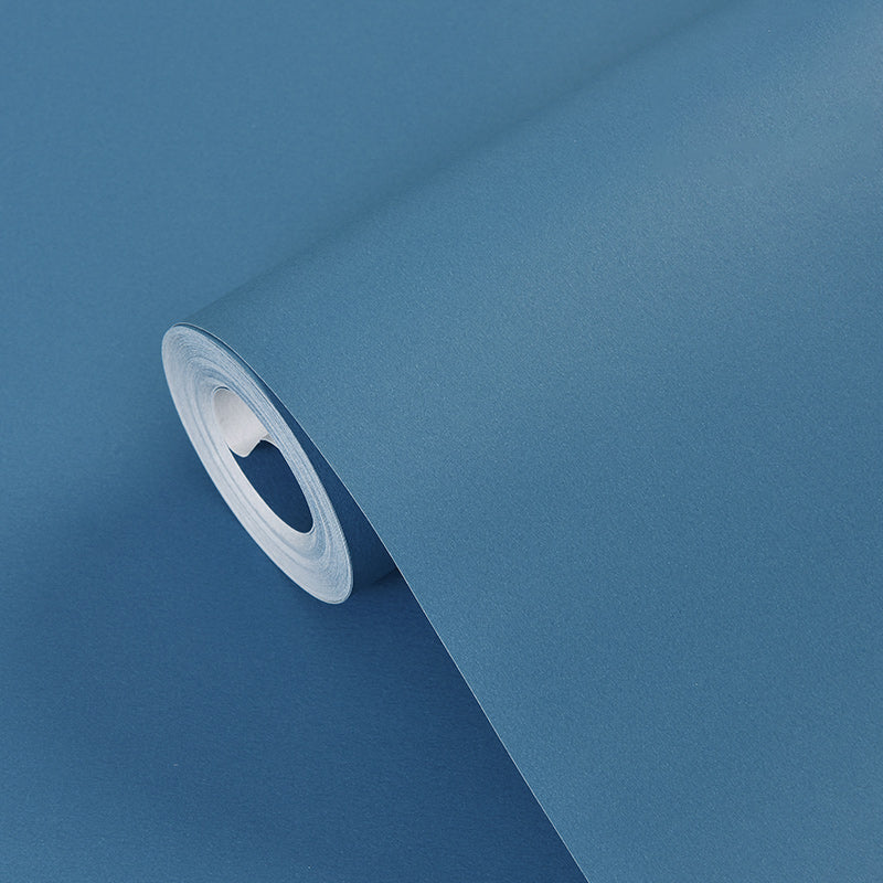 Solid-Colored Wallpaper Roll Simple Style Unpasted Living Room Wall Decor, 54.2-sq ft Dark Blue Wallpaper Roll Clearhalo 'Modern wall decor' 'Modern' 'Wallpaper' Wall Decor' 2411821