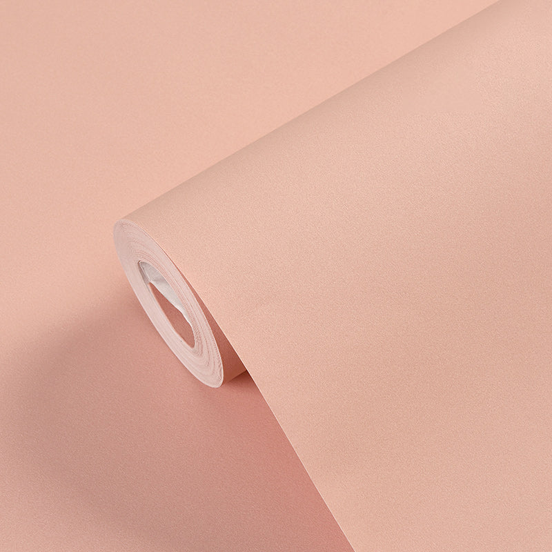 Solid-Colored Wallpaper Roll Simple Style Unpasted Living Room Wall Decor, 54.2-sq ft Nude Pink Wallpaper Roll Clearhalo 'Modern wall decor' 'Modern' 'Wallpaper' Wall Decor' 2411824