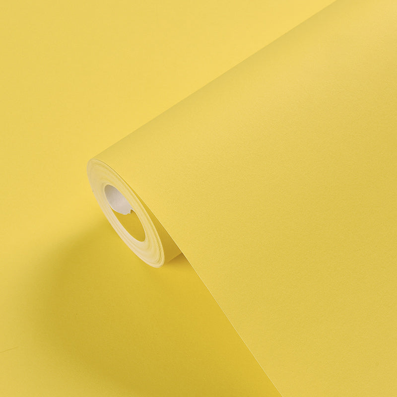 Solid-Colored Wallpaper Roll Simple Style Unpasted Living Room Wall Decor, 54.2-sq ft Yellow Wallpaper Roll Clearhalo 'Modern wall decor' 'Modern' 'Wallpaper' Wall Decor' 2411825