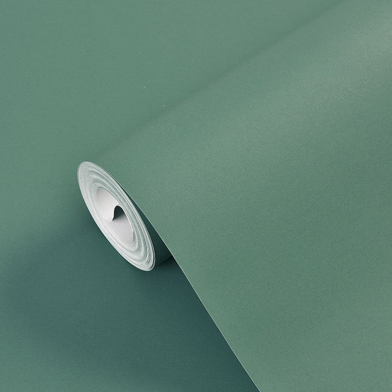 Solid-Colored Wallpaper Roll Simple Style Unpasted Living Room Wall Decor, 54.2-sq ft Dark Green Wallpaper Roll Clearhalo 'Modern wall decor' 'Modern' 'Wallpaper' Wall Decor' 2411828
