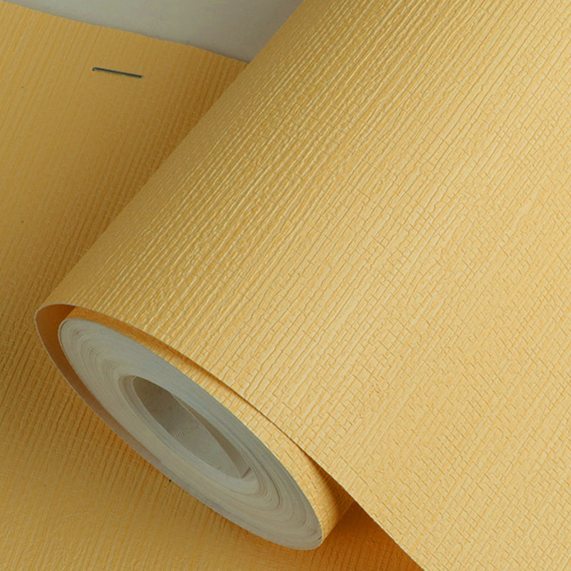 Wallpaper Roll Plain Pastel Color Minimalist Style Non-Woven Fabric Wall Covering Lemon Yellow Wallpaper Roll Clearhalo 'Modern wall decor' 'Modern' 'Wallpaper' Wall Decor' 2411861
