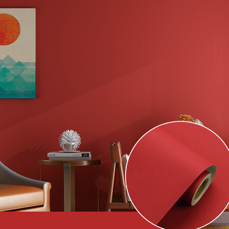Solid Color Patterned Wallpaper Roll Unpasted Modern Living Room Wall Art, 19.4-sq ft Red Wallpaper Roll Clearhalo 'Modern wall decor' 'Modern' 'Wallpaper' Wall Decor' 2411910