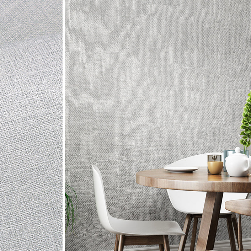Modern Multi Color Non-Woven Wallpaper Roll Textured Solid Color Non-Pasted Wall Covering Silver Gray Wallpaper Roll Clearhalo 'Modern wall decor' 'Modern' 'Wallpaper' Wall Decor' 2411940