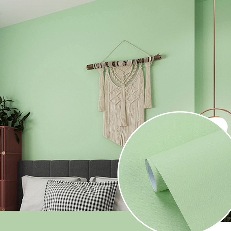 Solid-Colored Wallpaper Roll Contemporary Self-Adhesive Bedroom Wall Decor, 19.4-sq ft Avocado Green Wallpaper Roll Clearhalo 'Modern wall decor' 'Modern' 'Wallpaper' Wall Decor' 2411957