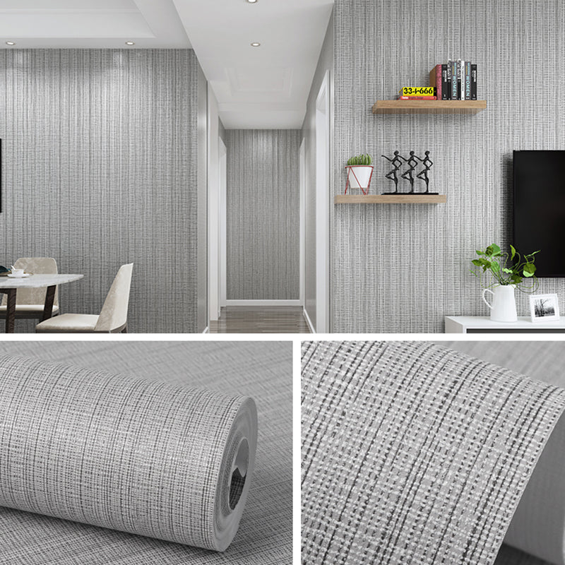 Modern Multicolor Vinyl Wallpaper Roll Textured Solid-Colored Stain Resistant Wall Decor - Cream Gray - Wallpaper Roll - Clearhalo - 'Modern wall decor' - 'Modern' - 'Wallpaper' - Wall Decor' - 2412032