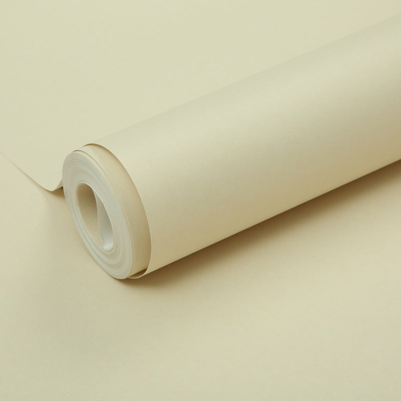 Modern Solid Color Pattern Wallpaper Roll Soft Color Stain Resistant Wall Covering for Living Room Beige Wallpaper Roll Clearhalo 'Modern wall decor' 'Modern' 'Wallpaper' Wall Decor' 2412097