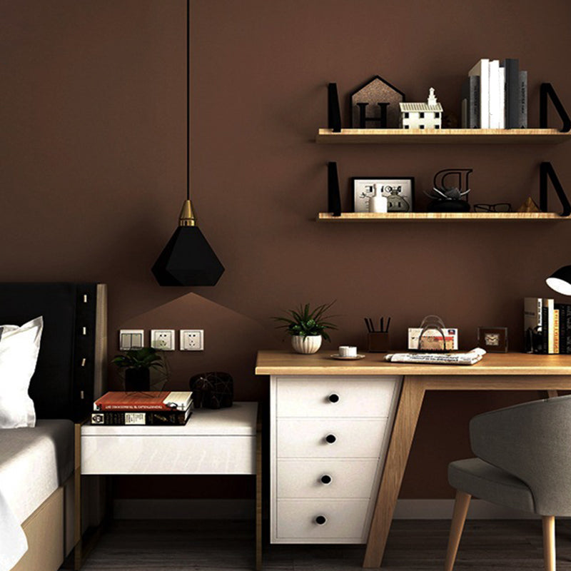 Wallpaper Roll Solid-Colored Pattern Pastel Color Modern Non-Woven Material Wall Decor Coffee Wallpaper Roll Clearhalo 'Modern wall decor' 'Modern' 'Wallpaper' Wall Decor' 2412117