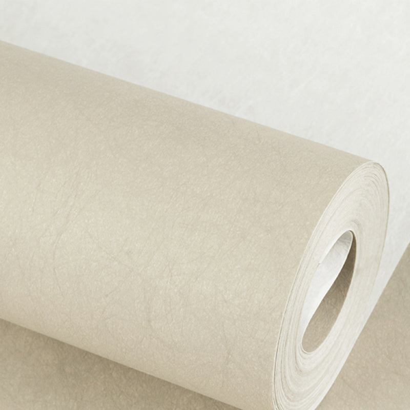 Modern Style Wallpaper Roll Solid Color Pattern Stain Resistant Wall Covering, Soft Color Light Beige Wallpaper Roll Clearhalo 'Modern wall decor' 'Modern' 'Wallpaper' Wall Decor' 2412158