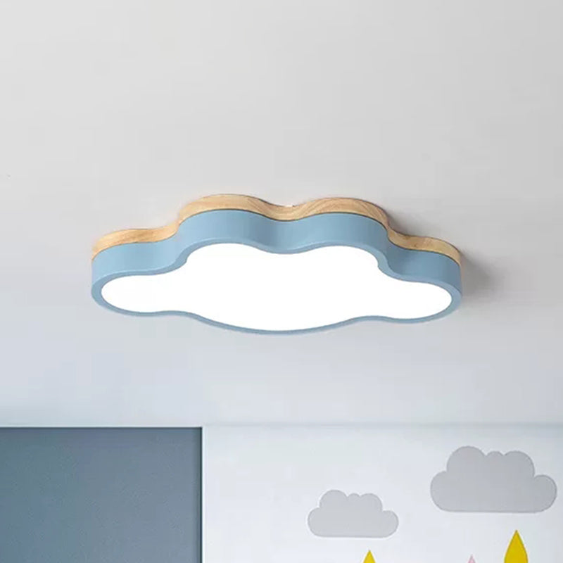 Acrylic Cloud Shape Flush Ceiling Light Macaron Loft LED Ceiling Lamp for Kid Bedroom Blue Clearhalo 'Ceiling Lights' 'Close To Ceiling Lights' 'Close to ceiling' 'Flush mount' Lighting' 241226