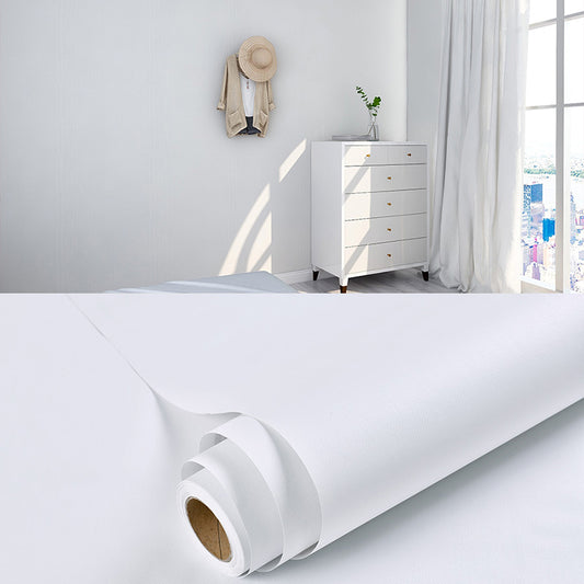 Plain Pattern Wallpaper Roll Simple Self-Adhesive Living Room Wall Covering, 57.1-sq ft White Inner Wallpaper Roll Clearhalo 'Modern wall decor' 'Modern' 'Wallpaper' Wall Decor' 2412326