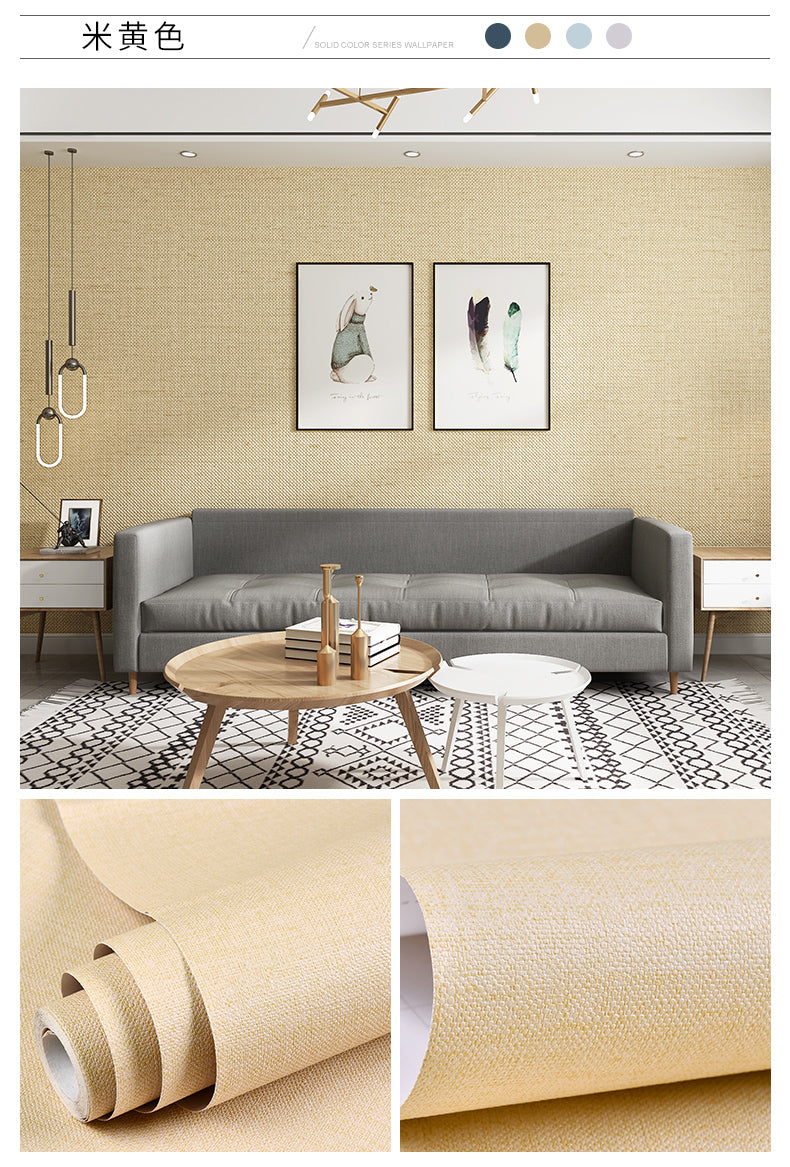 Simplicity Solid-Colored Wallpaper Roll Multi Color Non-Pasted Wall Art for Bedroom Beige Wallpaper Roll Clearhalo 'Modern wall decor' 'Modern' 'Wallpaper' Wall Decor' 2412347