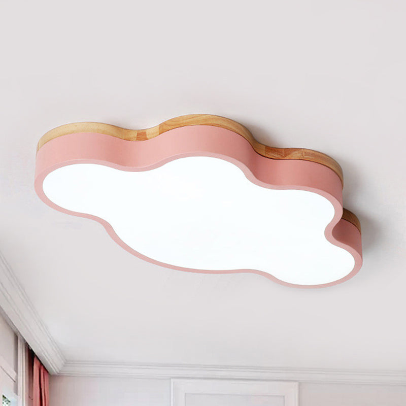 Acrylic Cloud Shape Flush Ceiling Light Macaron Loft LED Ceiling Lamp for Kid Bedroom Clearhalo 'Ceiling Lights' 'Close To Ceiling Lights' 'Close to ceiling' 'Flush mount' Lighting' 241235