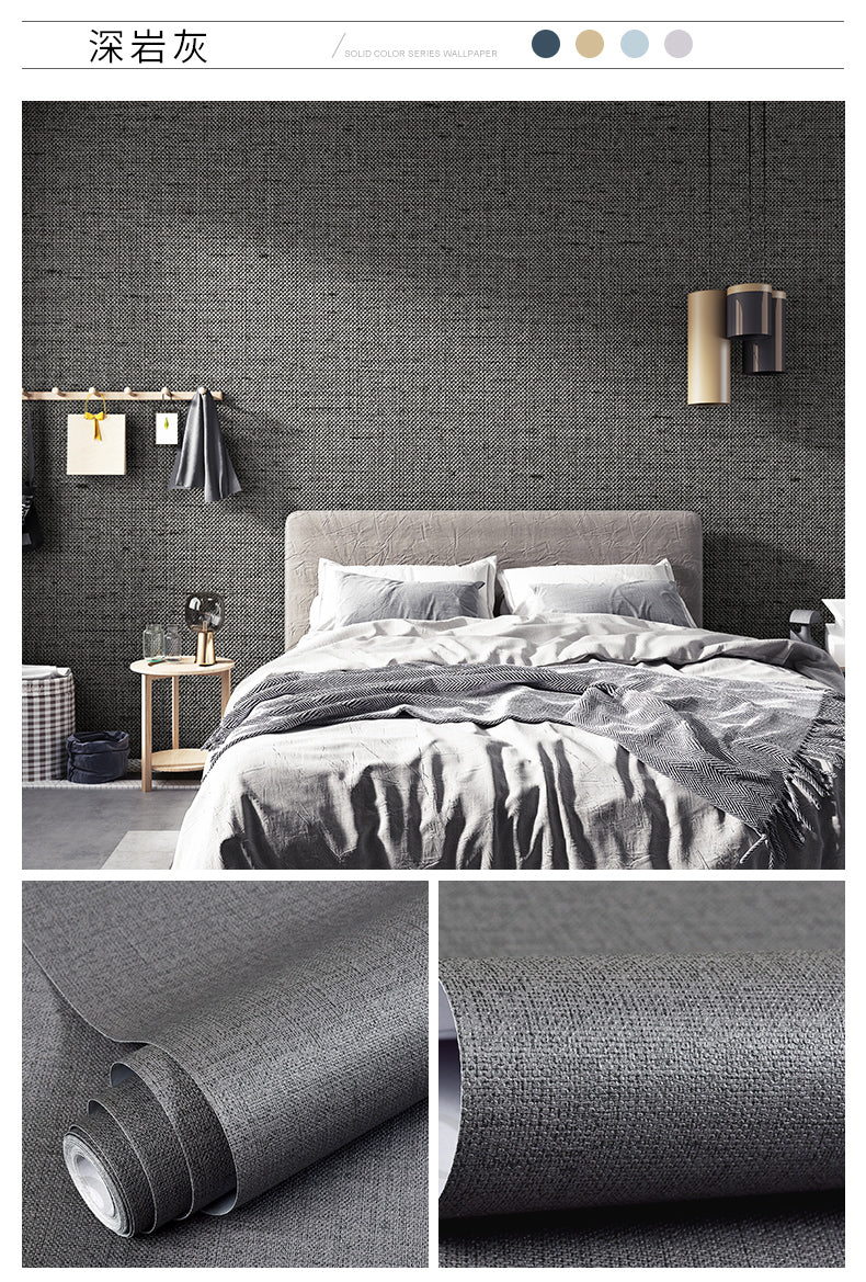 Simplicity Solid-Colored Wallpaper Roll Multi Color Non-Pasted Wall Art for Bedroom Dark Gray Wallpaper Roll Clearhalo 'Modern wall decor' 'Modern' 'Wallpaper' Wall Decor' 2412350