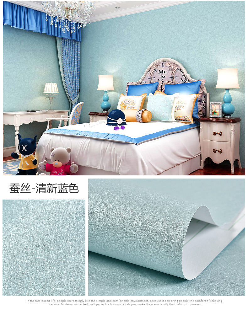 Simplicity Solid-Colored Wallpaper Roll Multi Color Non-Pasted Wall Art for Bedroom Blue Wallpaper Roll Clearhalo 'Modern wall decor' 'Modern' 'Wallpaper' Wall Decor' 2412353