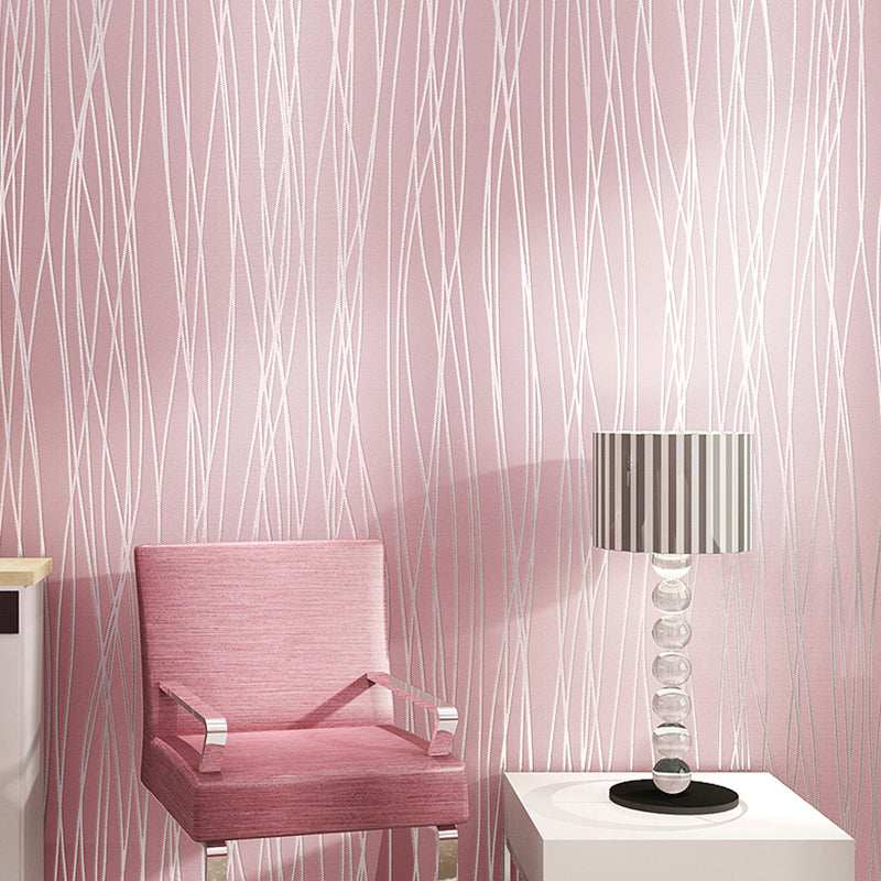 Wallpaper Roll Ticking Stripes Soft Color Contemporary Style Non-Woven Fabric Wall Covering Clearhalo 'Modern wall decor' 'Modern' 'Wallpaper' Wall Decor' 2412592